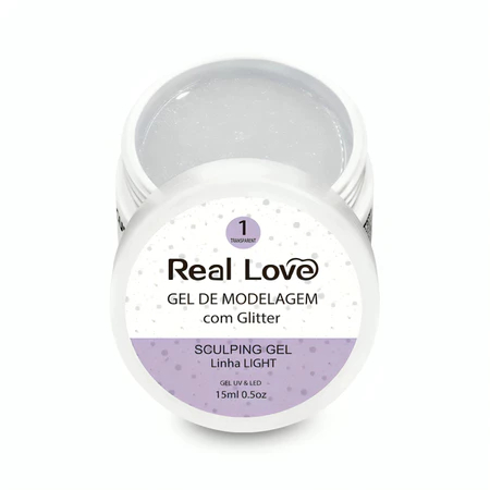 Gel Com Glitter Real Love 15ml UV LED Para Alongamento E Decoração De Unhas Variação:01