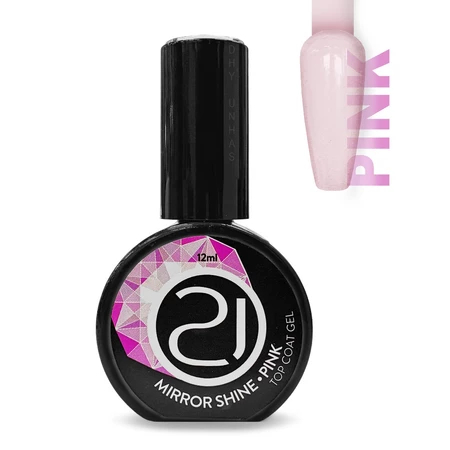 Top Coat Nails 21 Mirror Shine 12ml UV LED Sem Goma Brilho Espelhado Para Unhas Variação:Pink