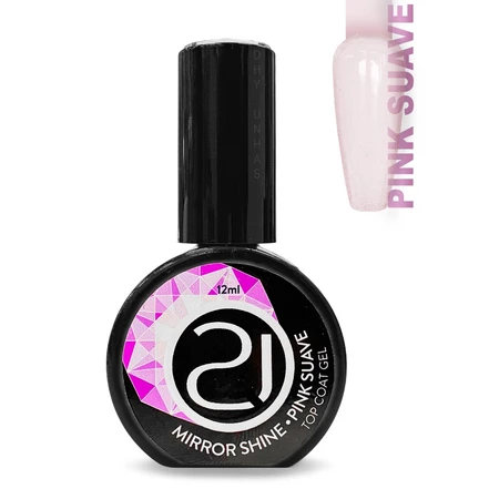 Top Coat Nails 21 Mirror Shine 12ml UV LED Sem Goma Brilho Espelhado Para Unhas Variação:Pink Suave