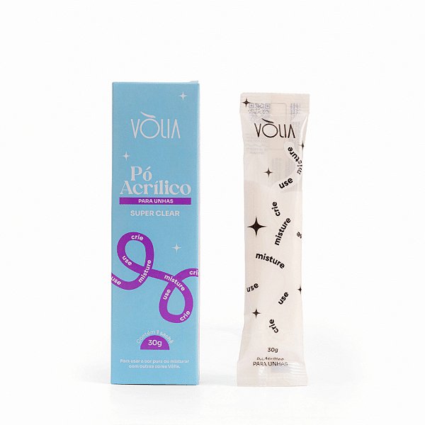 Pó Acrílico Vólia 30g Alongamento Unhas Acrílicas Fibra Molde Profissional Variação:Super Clear