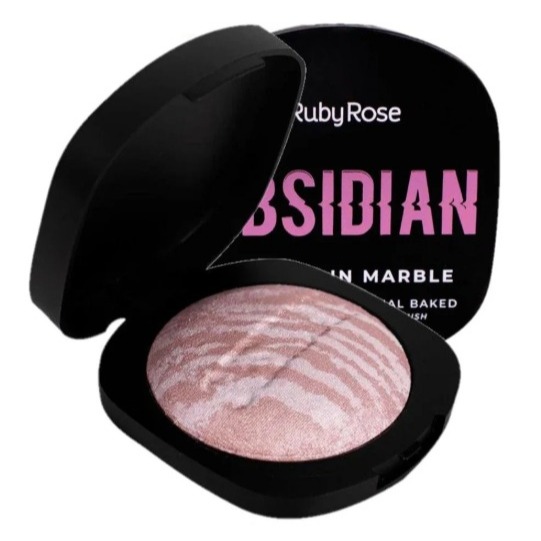 Ruby Rose Obsidian Carved In Marble Baked Blush Iluminador Marmorizado Maquiagem Glow Variação:Aphrodite Of Milos