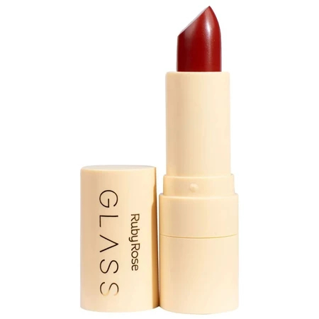 Batom Ruby Rose Glass Velvety Cremoso 3,2ml Lábios Alta Pigmentação Variação:BG04