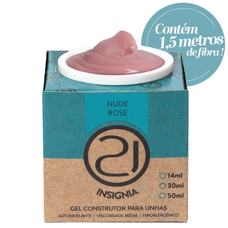 Gel Construtor Ecoline Insignia Nails 21 56g Com Fibra Alongamento UV LED Variação:Nude Rosé