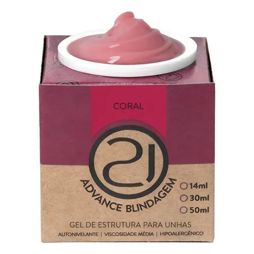 Gel Blindagem Ecoline Advance 32g UV LED Para Unhas Banho De Gel Alongamento Variação:Coral