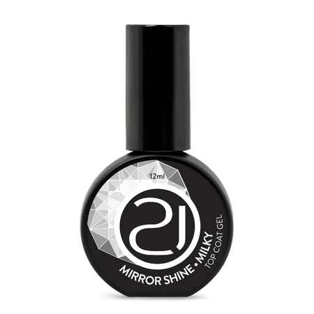 Top Coat Nails 21 Mirror Shine 12ml UV LED Sem Goma Brilho Espelhado Para Unhas Variação:Milky
