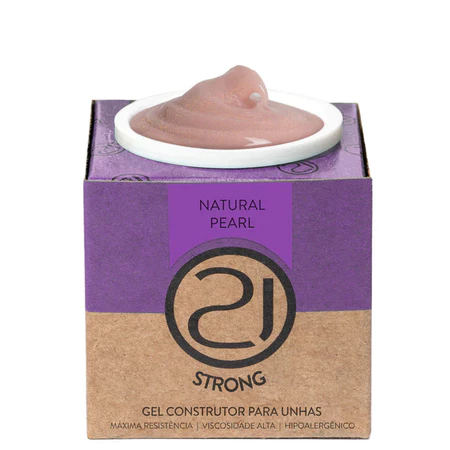 Gel Construtor Ecoline Strong Nails 21 34g Alongamento Unhas UV LED Variação:Natural Pearl