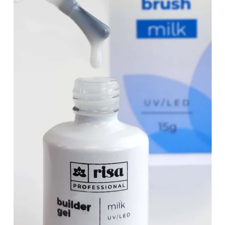 Risa Builder Gel Brush 15g UV LED Gel Construtor Para Alongamento De Unhas Variação:Milk