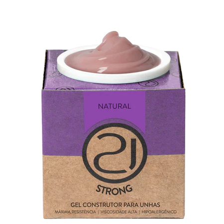 Gel Construtor Ecoline Strong Nails 21 34g Alongamento Unhas UV LED Variação:Natural
