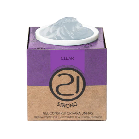 Gel Construtor Ecoline Strong Nails 21 16g Alongamento Unhas UV LED Variação:Clear