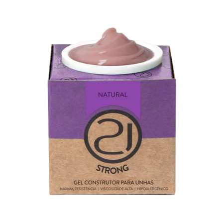 Gel Construtor Ecoline Strong Nails 21 16g Alongamento Unhas UV LED Variação:Natural