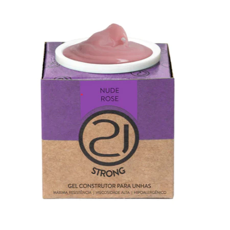 Gel Construtor Ecoline Strong Nails 21 16g Alongamento Unhas UV LED Variação:Nude Rose