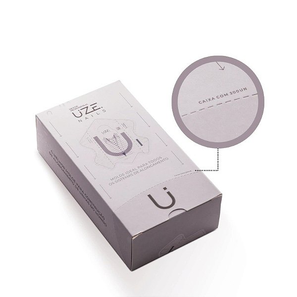 Molde Tecnológico Uze Nails Para Alongamento De Unhas Gel Acrílico Polygel Variação:Molde 300un