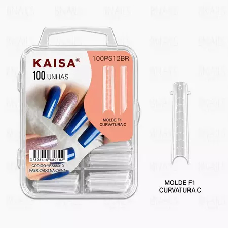 Molde F1 Kaisa 100pcs Curvatura C Russo Stiletto Mandorla Para Alongamento De Unhas Gel Acrigel Variação:Russo Curvatura