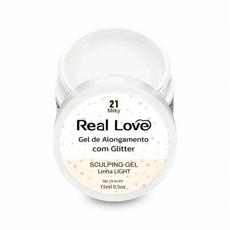 Gel Com Glitter Real Love 15ml UV LED Para Alongamento E Decoração De Unhas Variação:21