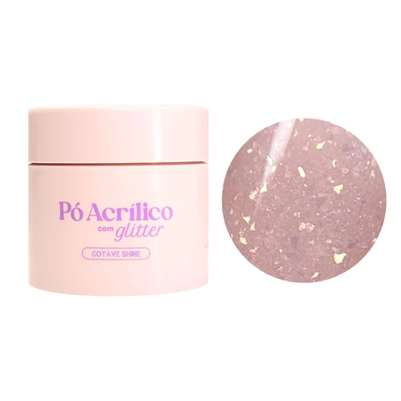 Pó Acrílico Vòlia 20g Com Glitter Shine Para Alongamento De Unhas Variação:Baby Shine