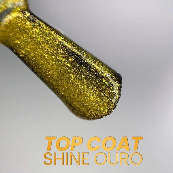 Top Coat Brilia Nails 9g Transparente Shine Ouro Prata UV LED Para Unhas Variação:Ouro