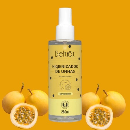 Higienizador De Unhas Beltrat 260ml Spray Para Limpeza Nail Designer Variação:Maracujá