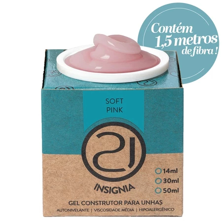 Gel Construtor Ecoline Insignia Nails 21 56g Com Fibra Alongamento UV LED Variação:Soft Pink