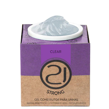Gel Construtor Ecoline Strong Nails 21 34g Alongamento Unhas UV LED Variação:Clear