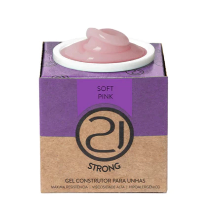 Gel Construtor Ecoline Strong Nails 21 16g Alongamento Unhas UV LED Variação:Soft Pink