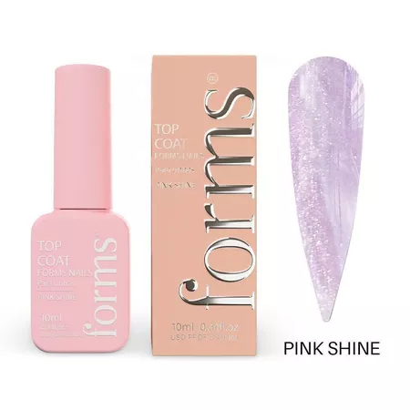 Top Coat Forms 10ml Sem HEMA Sem TPO UV LED Para Unhas Gel Fibra Variação:Pink Shine
