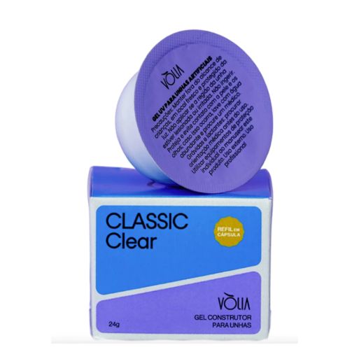 Gel Construtor Volia Blister 24g Alongamento Fibra Molde F1 UV LED Variação:Classic Clear