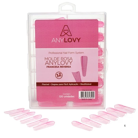 Moldes Anylovy Para Alongamento De Unhas F1 Mix Color Bailarina Francesa Reversa Variação:Francesa Reversa 120un