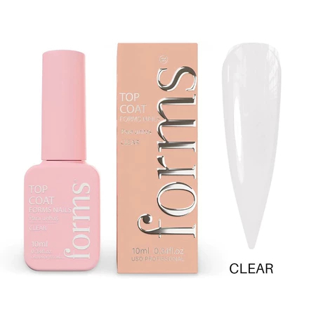 Top Coat Forms 10ml Sem HEMA Sem TPO UV LED Para Unhas Gel Fibra Variação:Clear