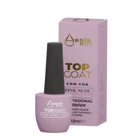 Top Coat Aegla Pro 12ml 12g UV LED Para Unhas Rendinha Brilho Intenso Variação:Pink Nude