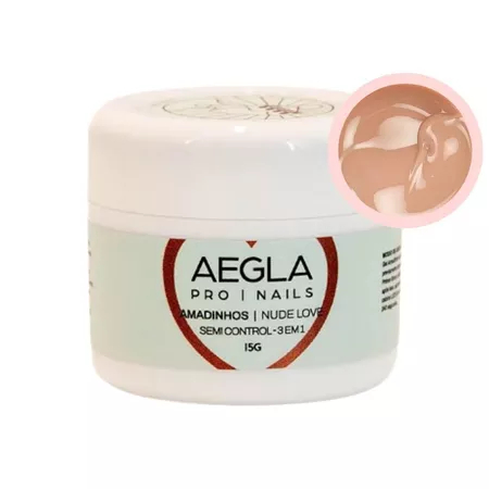 Gel Semi Control Amadinhos Aegla 15g UV LED Para Alongamento De Unhas Variação:Nude Love