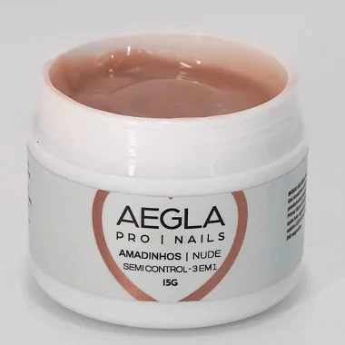 Gel Semi Control Amadinhos Aegla 15g UV LED Para Alongamento De Unhas Variação:Nude