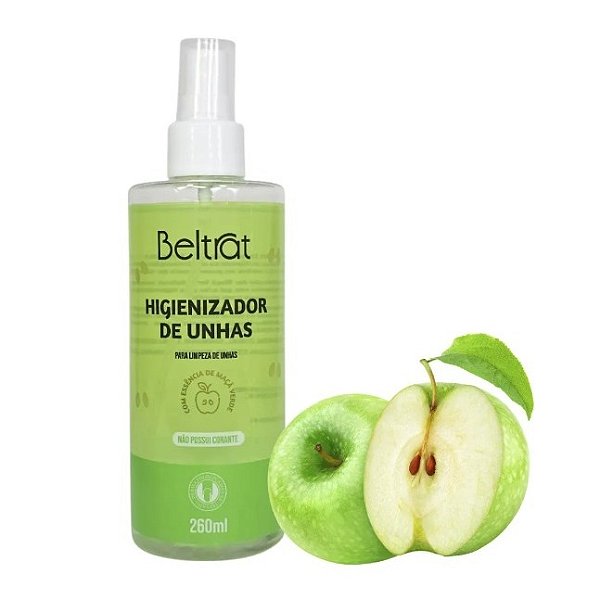 Higienizador De Unhas Beltrat 260ml Spray Para Limpeza Nail Designer Variação:Maçã Verde