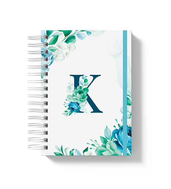 Agenda de Atendimentos: Alfabeto Floral Azul