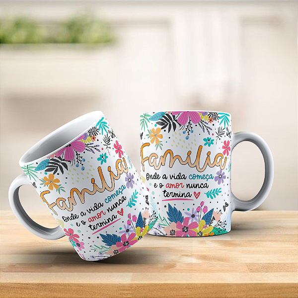 Caneca de Porcelana: Família