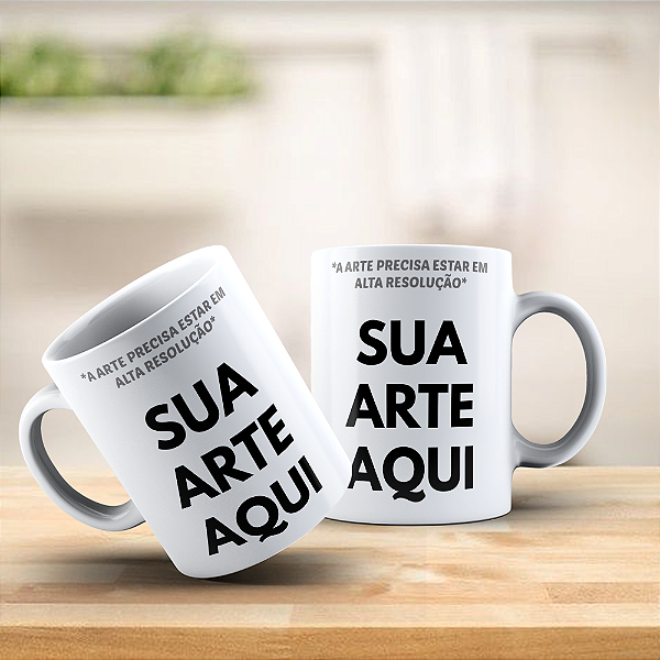 Caneca de Porcelana: Personalizada (Com Logo ou Foto)