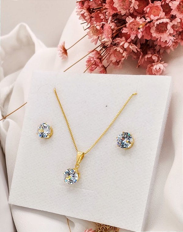 Conjunto de pedra cristal
