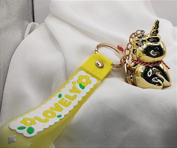 Chaveiro infantil - Unicórnio Amarelo