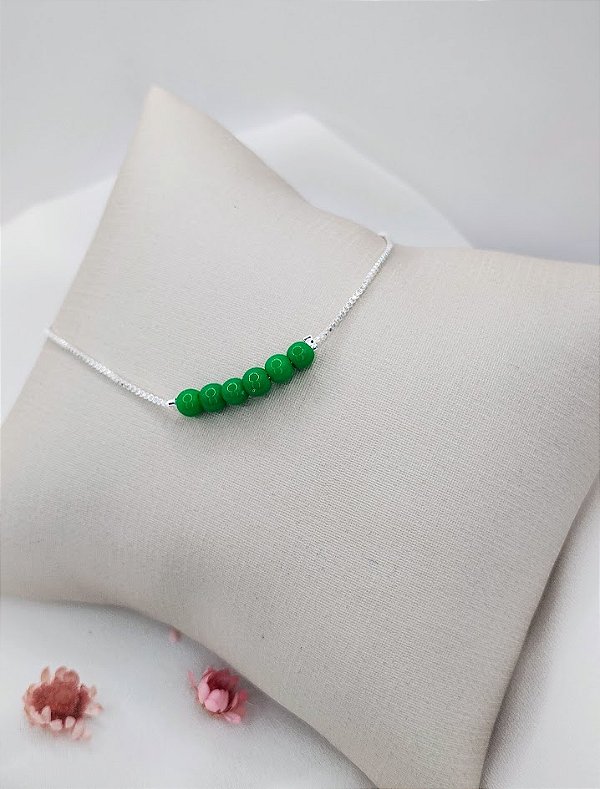 Pulseira veneziana com bolinhas Verdes