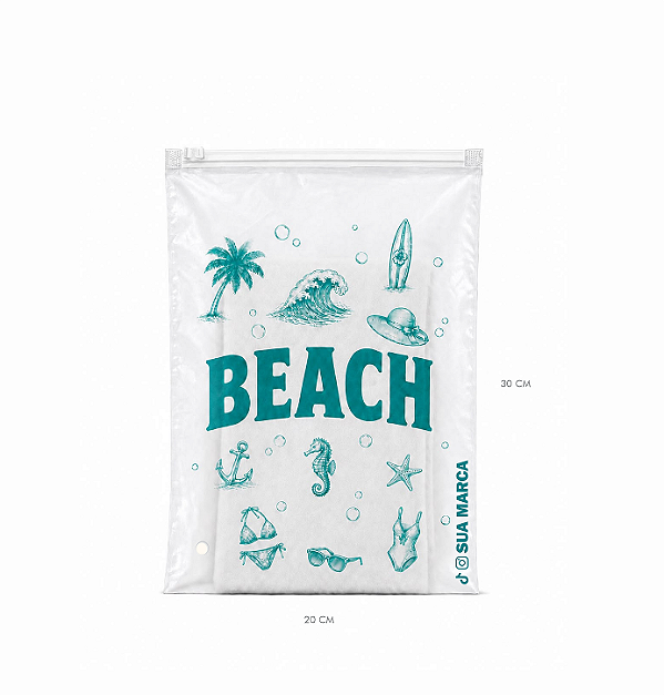 Saco ziplock trilho branco 20x30 Personalizado