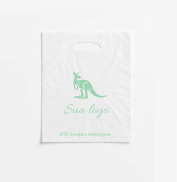 Sacola alça vazada 20x30 Personalizada (Brancas ou Pretas)