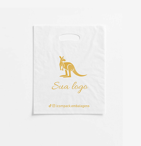 Sacola alça vazada 40x50 Personalizada (Branca ou Preta)