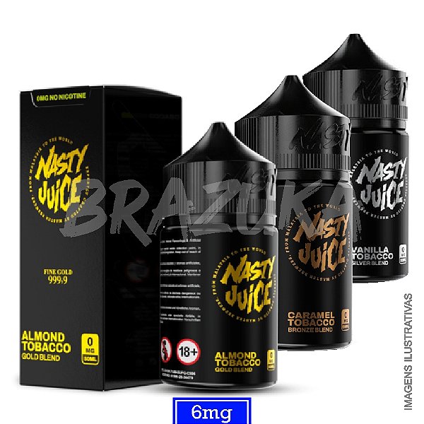 NASTY TABACCO SERIES 60ML 6MG UND - GOLD / SILVER / BRONZE BLEND