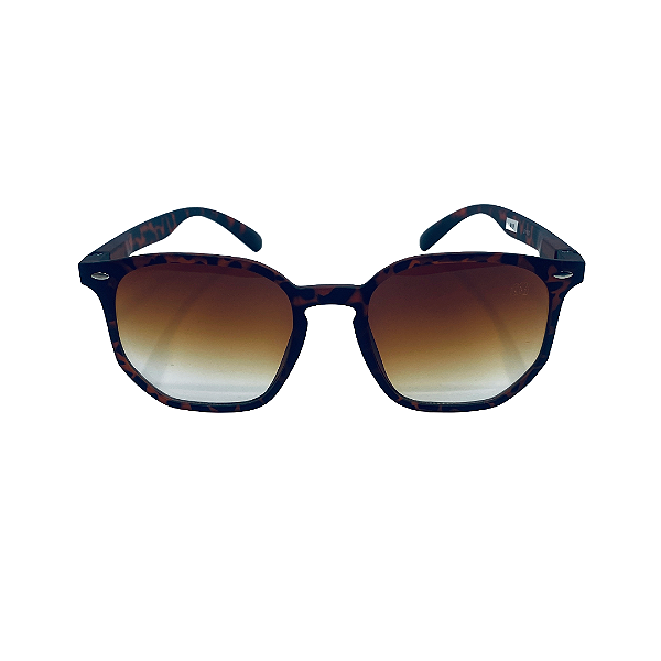 Óculos de sol Savana - Armação marrom animal print e lentes degradê marrom