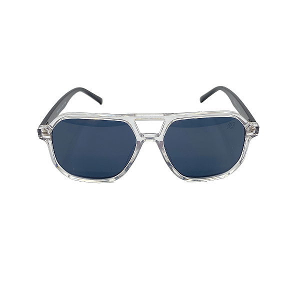 Óculos de sol Santorini - Armação transparente e lentes na cor preta