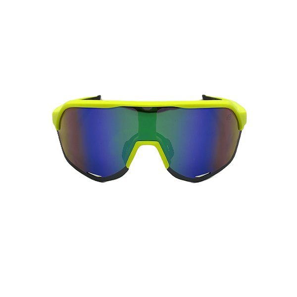 Óculos de sol esportivo México - Armação na cor amarela e lente espelhada