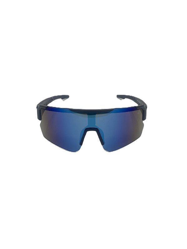 Óculos de sol esportivo Torque - Armação preta e lente espelhada na cor azul