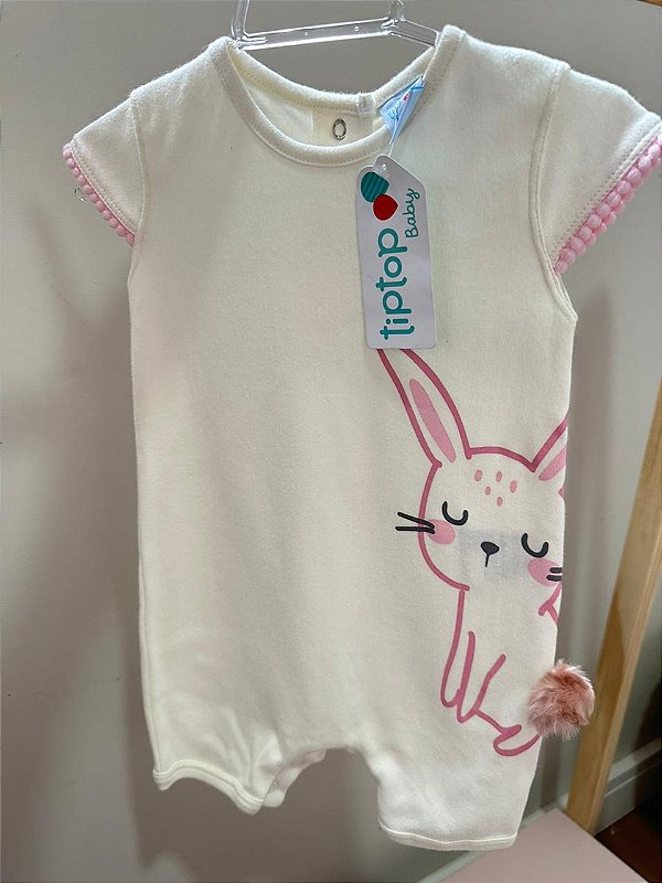 Romper coelho Tip Top - Com pom pom