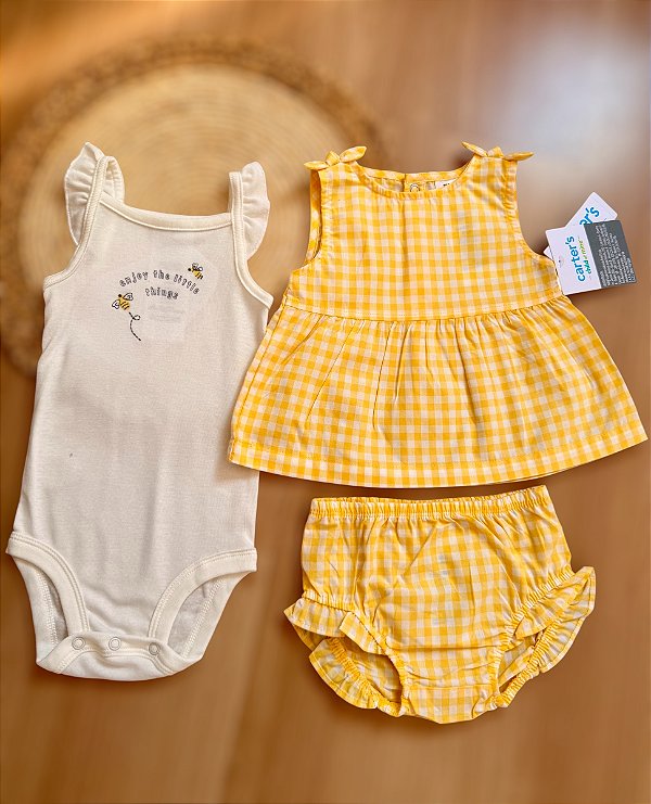 Kit Carter`s 3 peças - Conjunto infantil menina abelha