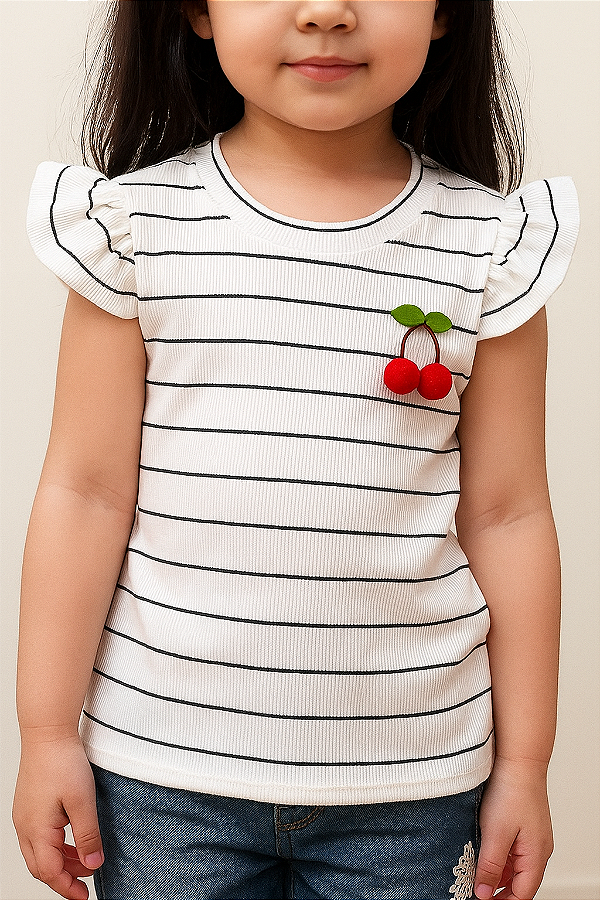 Blusinha Infantil menina em Ribana - Cerejinha