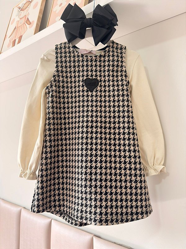 Vestido em Malha e Blusa em Cotton - Kukiê Infantil Menina